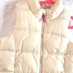 Girls White puffy vest